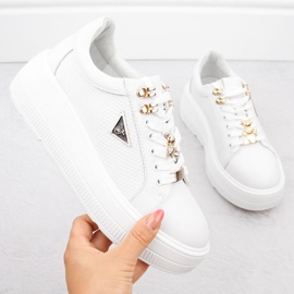 Zapatos de mujer blancos de piel con plataforma Filippo DP6382 1