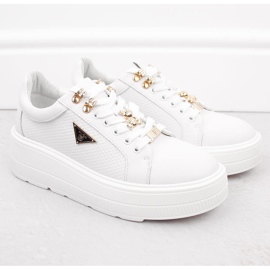 Zapatos de mujer blancos de piel con plataforma Filippo DP6382 2