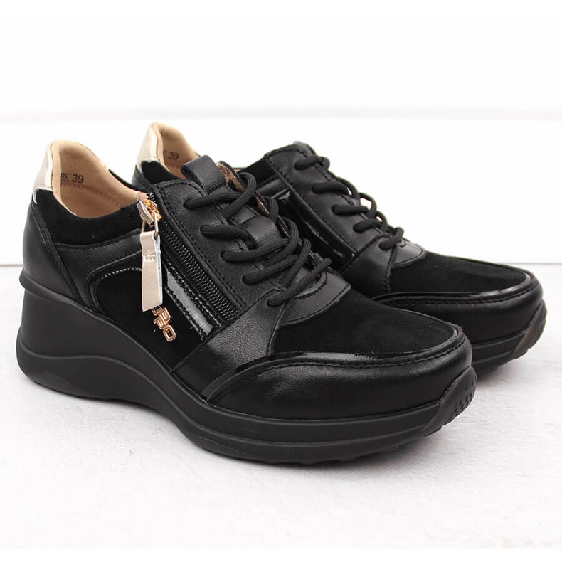 Zapatos cuña mujer piel negra Filippo DP6434 negro 2