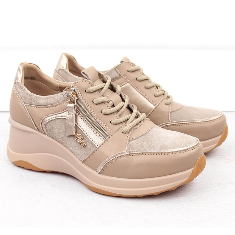 Zapatos cuña mujer piel beige Filippo DP6434 2 Zapatos cuña mujer piel beige Filippo DP6434 2