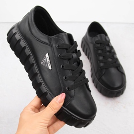 Zapatos de mujer de piel negra con plataforma Filippo DP4670 negro 1