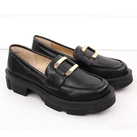 Zapatos de piel, mocasines negros de mujer Filippo DP6099 2
