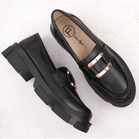 Zapatos de piel, mocasines negros de mujer Filippo DP6099 4