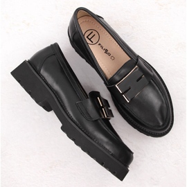 Mocasines de mujer Filippo DP6450 piel negro 4