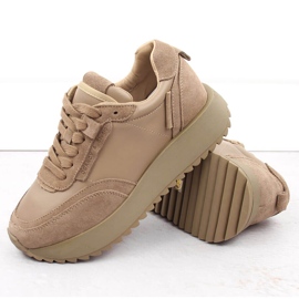 Deportivas mujer piel beige Artiker 55C0022 3