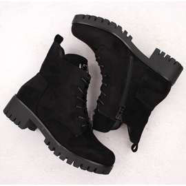 M. DASZYŃSKI Botas de ante con tacón alto y plataforma, aislantes negras M.Daszyński MR1813-38 negro 3