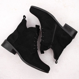 M. DASZYŃSKI Botas de mujer con cordones y cremallera con aislamiento negro M.Daszyński SA198-24 3