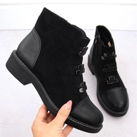 M. DASZYŃSKI Botines negros con aislamiento de ante para mujer M.Daszyński SA252-4 1