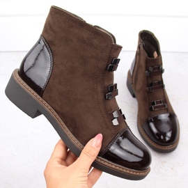 M. DASZYŃSKI Botas marrones con aislamiento de ante para mujer M.Daszyński SA252-4 marrón 1 M. DASZYŃSKI Botas marrones con aislamiento de ante para mujer M.Daszyński SA252-4 marrón 1