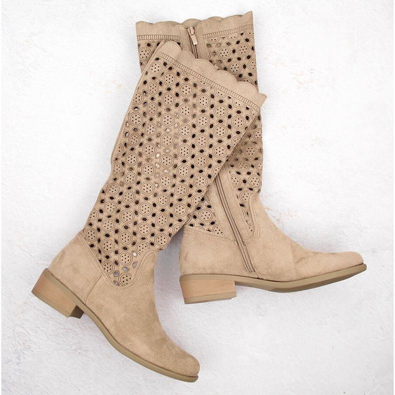 M. DASZYŃSKI Botas caladas de ante beige M.Daszyński SA198-33 1 M. DASZYŃSKI Botas caladas de ante beige M.Daszyński SA198-33 1