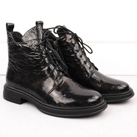 Botines D&amp;A S.Barski Premium Collection LZ42-042 de charol negro 2