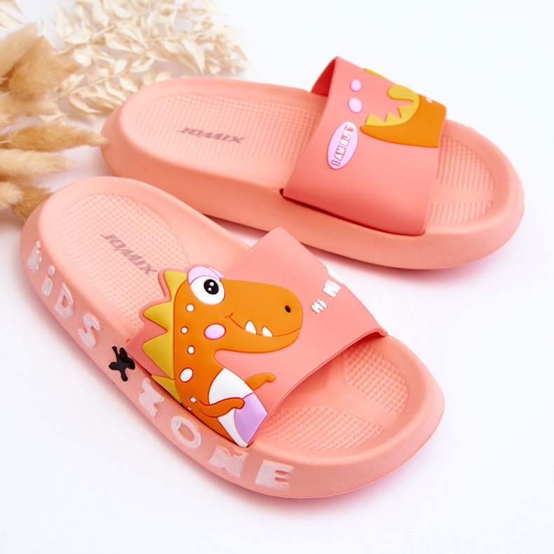 Pantuflas Infantiles Espuma Dinosaurio Rosa Claro Dario rosado 2 Pantuflas Infantiles Espuma Dinosaurio Rosa Claro Dario rosado 2