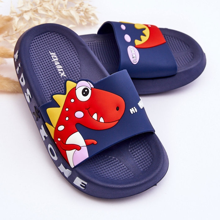 Pantuflas Infantiles Espuma Dinosaurio Dario Azul Marino 2