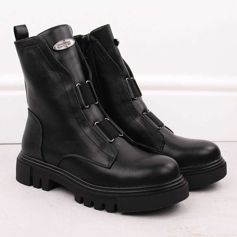 Botas de mujer negras con plataforma Jezzi RMR2150-19 negro 2