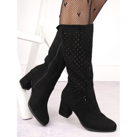 M. DASZYŃSKI Botas caladas de ante negro M.Daszyński SA156-10B 2