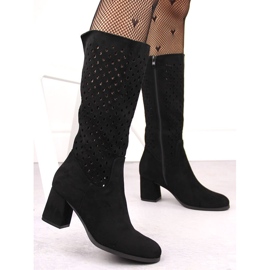 M. DASZYŃSKI Botas caladas de ante negro M.Daszyński SA156-10B 3