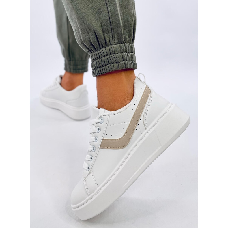 Zapatillas Emmas plataforma beige blanco 2