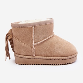 Botas de nieve aislantes con flecos para niño, beige Mikyla 4