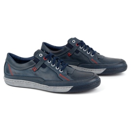 KOMODO Zapatos hombre piel Casual 932k, azul marino 3