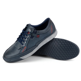 KOMODO Zapatos hombre piel Casual 932k, azul marino 4