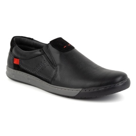 KOMODO Zapatos de hombre, mocasines de piel 934K, negro 2