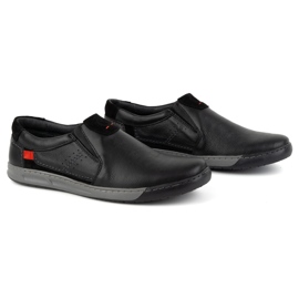 KOMODO Zapatos de hombre, mocasines de piel 934K, negro 3
