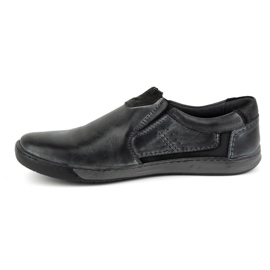 KOMODO Zapatos sin cordones de piel para hombre 934K, gris 1