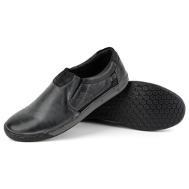 KOMODO Zapatos sin cordones de piel para hombre 934K, gris 4