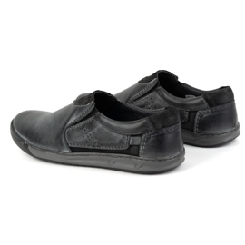 KOMODO Zapatos sin cordones de piel para hombre 934K, gris 5