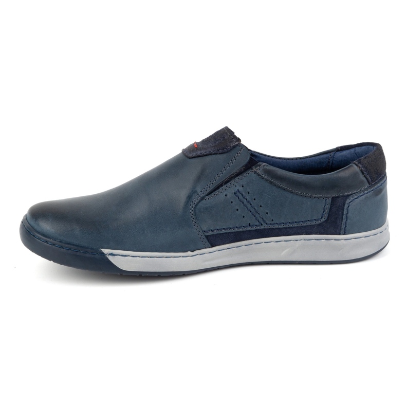 KOMODO Zapatos slip-on de piel para hombre 934K, azul marino 1
