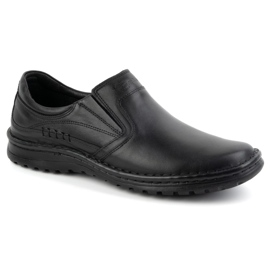 Olivier Zapatos sin cordones de piel para hombre 759MP, negro 2