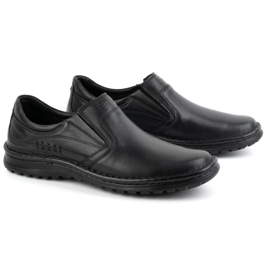 Olivier Zapatos sin cordones de piel para hombre 759MP, negro 3