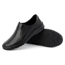 Olivier Zapatos sin cordones de piel para hombre 759MP, negro 4