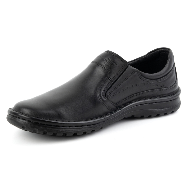 Olivier Zapatos sin cordones de piel para hombre 759MP, negro 1