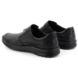Olivier Zapatos sin cordones de piel para hombre 759MP, negro 5