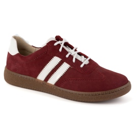 Olivier Zapatos mujer piel Modelo 1259 deportivas burdeos rojo 2