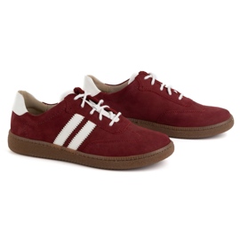 Olivier Zapatos mujer piel Modelo 1259 deportivas burdeos rojo 3