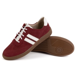 Olivier Zapatos mujer piel Modelo 1259 deportivas burdeos rojo 4