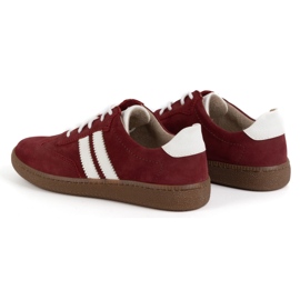 Olivier Zapatos mujer piel Modelo 1259 deportivas burdeos rojo 5