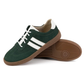 Olivier Zapatos de piel para mujer, deportivas Style 1259, verde 5