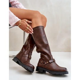 Botas De Mujer Aislante Con Cremallera Piel Ecológica Marrón Tialethe 10