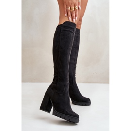 Botas De Tacón Alto De Mujer Aislante Eco Ante Negro Tirisha 2