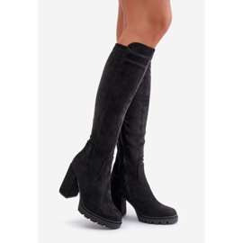 Botas De Tacón Alto De Mujer Aislante Eco Ante Negro Tirisha 1