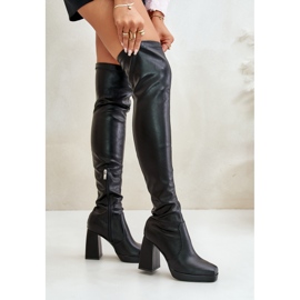 Botas por encima de la rodilla con tacón alto, Negro Liatheia 8