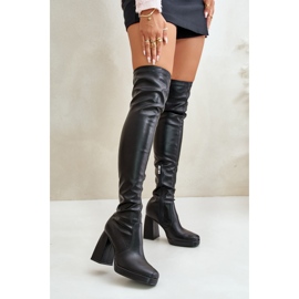 Botas por encima de la rodilla con tacón alto, Negro Liatheia 7