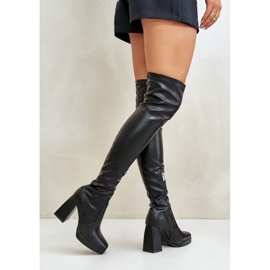 Botas por encima de la rodilla con tacón alto, Negro Liatheia 10