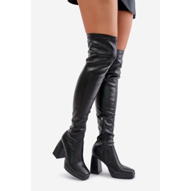 Botas por encima de la rodilla con tacón alto, Negro Liatheia 1