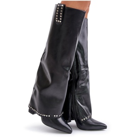 Botas De Mujer Con Tacón Alzado, Negro Kaielia 16