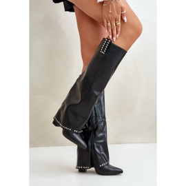 Botas De Mujer Con Tacón Alzado, Negro Kaielia 9