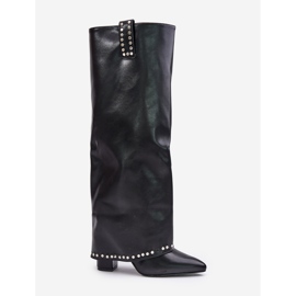 Botas De Mujer Con Tacón Alzado, Negro Kaielia 10